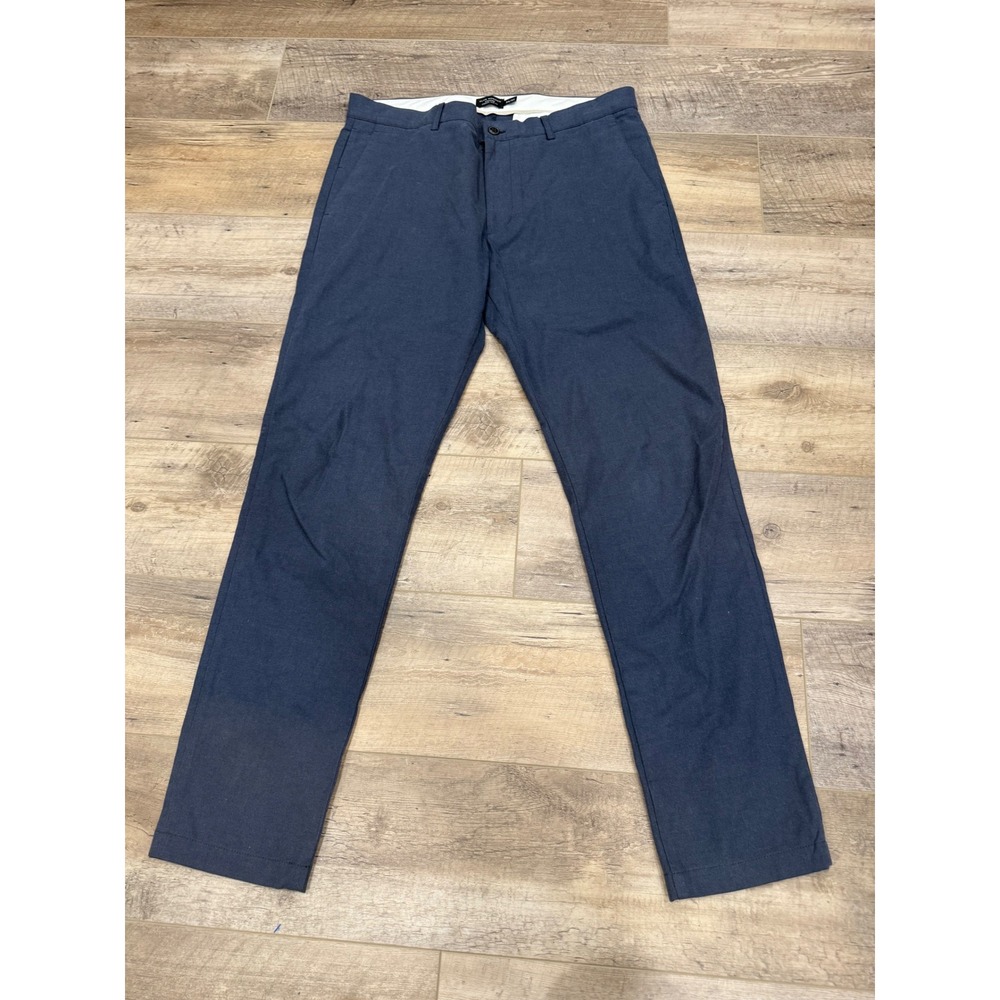Club Monaco Connor Modern Slim Navy Blue Chino Pants Mens 34/32 Cotton Stretch